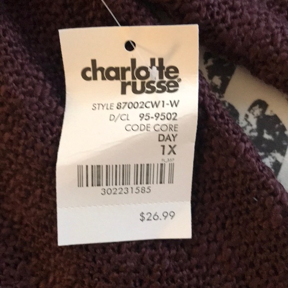 Charlotte Russe Maroon Tunic Sweater NWT - Picture 5 of 8
